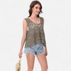 Anna-Kaci Women's Crochet Sleeveless Tank Top with Floral Open Knit Pattern and Scalloped Hem Detail - 3 of 4