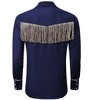 BLUEMING Men's Western Cowboy Fringe Shirt Costume Long Sleeve Casual Hippie Slim Fit Button Down Shirt - 2 of 4