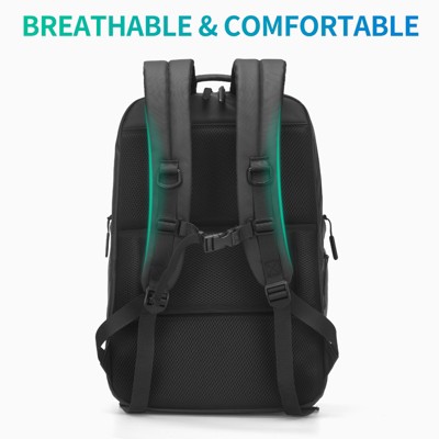 Unique Bargains Waterproof Expandable Business Backpacks with Laptop Compartment 18.9" x 13.8" Black — фото 6