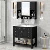 ModernLuxe 36'' Modern Bathroom Vanity Set with Ceramic Sink, 6 Drawers & Soft Close Doors, Mirror Cabinet with Towel Bar - 2 of 4