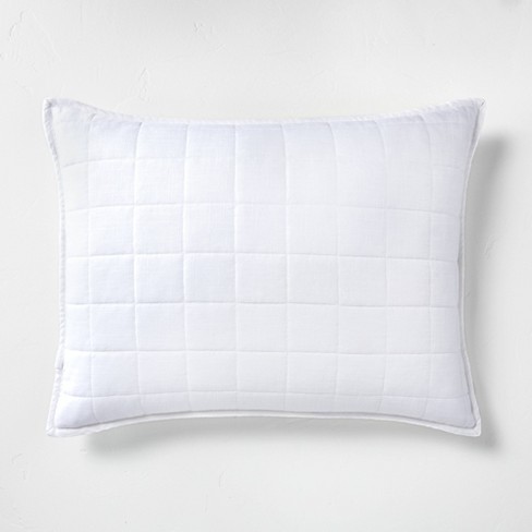 White quilted 2025 euro pillow shams