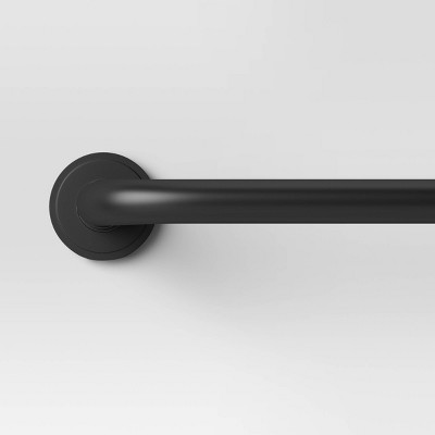 36"-66" Blackout Rounded Curtain Rod Black - Threshold™: Matte Black, Powder-Coated, Quick Mount, Steel & Aluminum