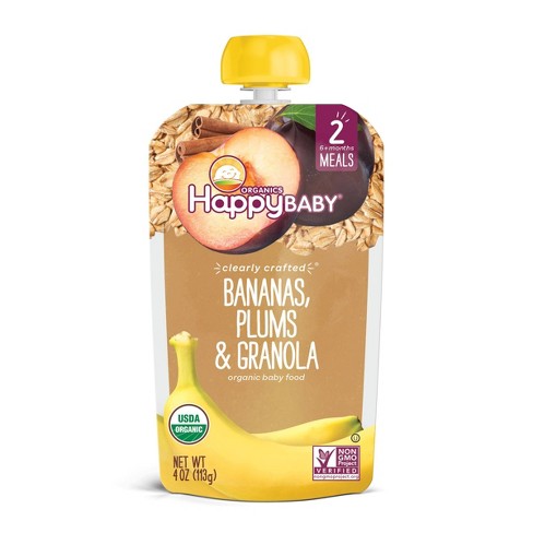 Happybaby Clearly Crafted Bananas Plums Granola Baby Food 4oz Target