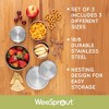 WeeSprout Stainless Steel Food Storage Containers, Leakproof Silicone Lids, BPA-Free - Set of 3 (4oz, 8 oz, 12 oz) - 2 of 4