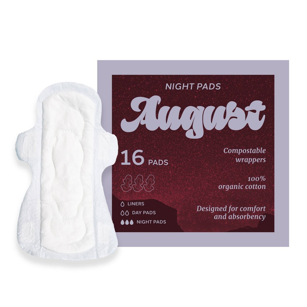 Its August Organic Night Pads - 16pk
