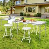 Costway Set of 4 Portable Folding Stools 18'' Collapsible Round Stools White - 4 of 4
