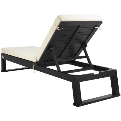 Contemporary Black & Beige Hanging Chaise Lounger with Cushions