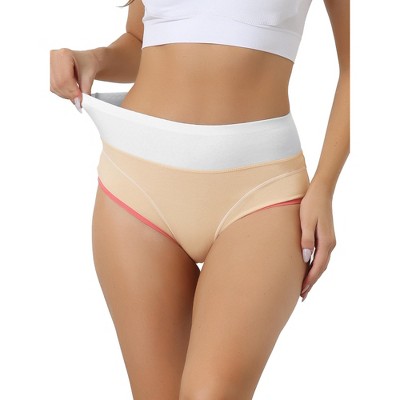 Allegra K Women's Soft High Waist Stretch Breathable Tummy Control Cotton Briefs