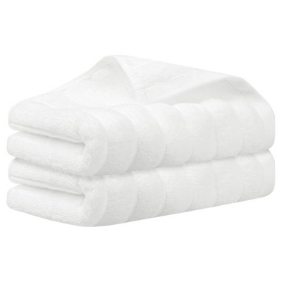 Unique Bargains Cotton Striped Pattern Comfortable Hand Towels for Bathroom Travel 2 Packs