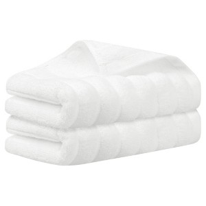 Unique Bargains Cotton Striped Pattern Comfortable Hand Towels for Bathroom Travel 2 Packs - 1 of 4
