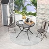 Outsunny 35" Round Patio Dining Table Steel Outside Table with Mesh Tabletop for Garden Backyard Poolside, Black - 3 of 4