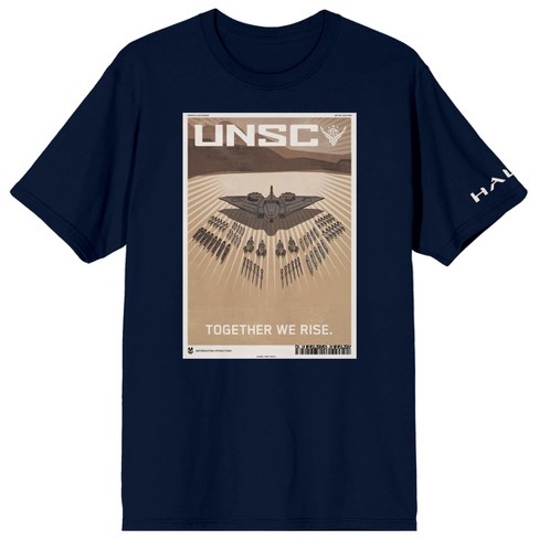 Halo Unsc Together We Rise Adult Navy Short Sleeve Tee : Target