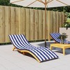 vidaXL Sun Lounger Cushion Blue and white stripe - 2 of 4