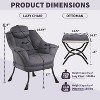 Garvee Lazy Chair with Ottoman, Ergonomic Lounge Armchair with Foldable Footrest and Removable Cover, Modern Small Space Chair - 3 of 4