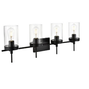 Elegant Lighting Benny 4 light Black and Clear Bath Sconce - 1 of 4