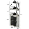 Corner Wine Bar Cabinet with Removable Rack & Adjustable Shelves, 50-Bottle Capacity, LED Lighting Option (Standard/LED) - 3 of 4