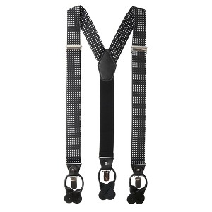 Jacob Alexander Men’s Polka Dot Y-Back Suspenders – Convertible Clips & Leather Ends - 1 of 3