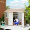 8' x 6' Metal Garden Storage Shed, Extra Large Outdoor Tool Storage House w/ Doors, Window and Air Vents - 2 of 4