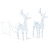 Reindeer And Sleigh Christmas Decoration Cold White Acrylic Medium - 2 of 4