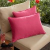 2pk Sunbrella Corded Outdoor Throw Pillows Hot Pink - 2 of 3