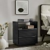 Okak Dresser Nightstand for Bedroom w 2 Drawers & Open Shelf, Storage Chest End Table w Charging Station & Outlet Hole for Living Room Dorm - 2 of 4