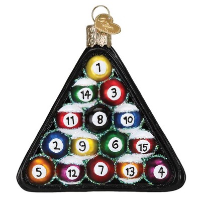 Old World Christmas 3.75 In Billiard Balls Ornament Pool Table Eight Ball Tree Ornaments