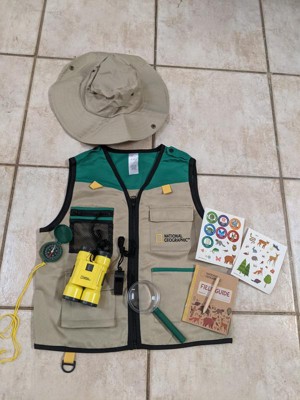 Ramede Kids Explorer Vest and Hat Costume with Magnifying Glass