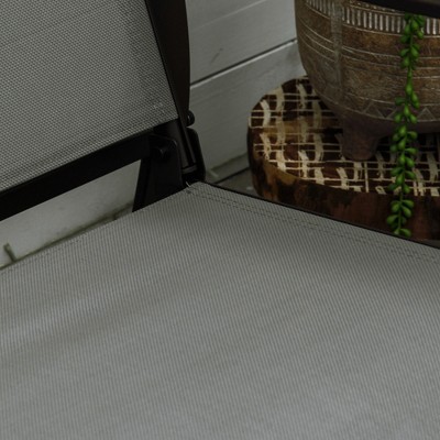 Gray Steel Outdoor Double Glider Bench with Mesh Seat