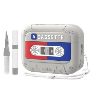 HTUTWOO Airpods 4 Case Cover Vintage Cassette Tape with Lanyard for Men & Women, Wireless Charge Support with Magsafe - 1 of 4