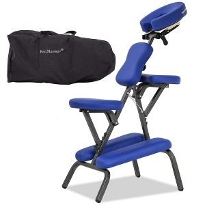 FDW Massage Chair Portable Tattoo Chair Folding Height Adjustable 3” Thick Sponge Light Weight Therapy Chairs Spa Chairs - 1 of 4