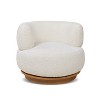 Jennifer Taylor Home Fuji 360 Swivel Low Barrel Back Accent Chair, Ivory White Boucle - 4 of 4