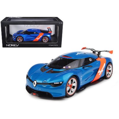 2012 Renault Alpine A110-50 Blue Metallic with Orange Accents 1/18 Diecast Model Car by Norev