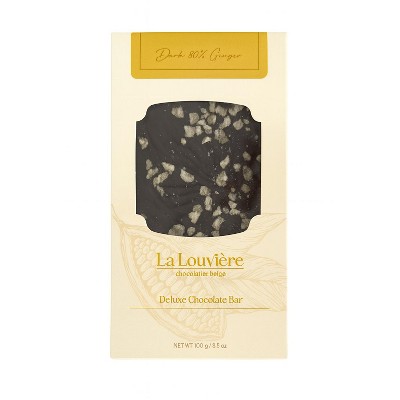 La Louviere Dark Chocolate Bar With Ginger Pieces