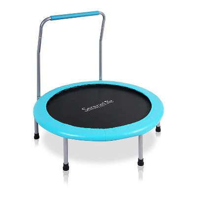 SereneLife 36 Inch Adults Kids Indoor Home Gym Outdoor Sports Exercise Fitness Trampoline with Handlebar and Padded Frame Cover