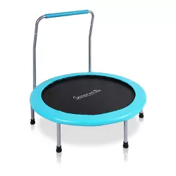 SereneLife 36 Inch Adults Kids Indoor Home Gym Outdoor Sports Exercise Fitness Trampoline with Handlebar and Padded Frame Cover