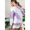 Women's Crew Neck Long Sleeve Striped Sweater - Vine & Love - 2 of 2
