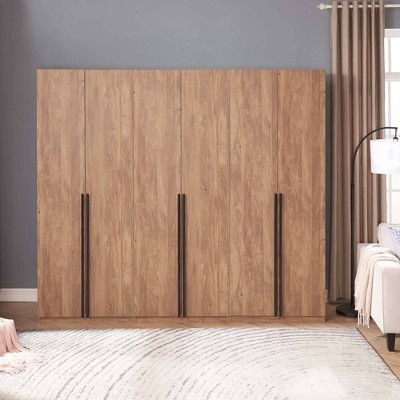 Golden Brown Contemporary Modular Wardrobe Closet Set