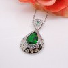 Lona Teardrop Green Cz Pendant Necklace Women Ginger Lyne Collection - 3 of 4