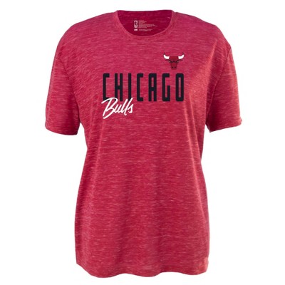 Women's Chicago Bulls New Era White/Red Baby Jersey Contrast Long Sleeve  Crew Neck T-Shirt
