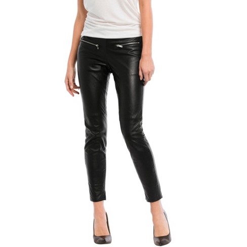 Ellos Women's Plus Size Skinny Leather Pants - 10, Black at