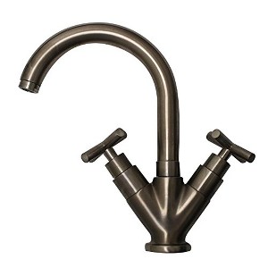 ALFI Luxe Single Hole/Dual Handle Lavatory Faucet with Tubular Swivel Spout, Cross Handles and Pop-up Waste - 1 of 2