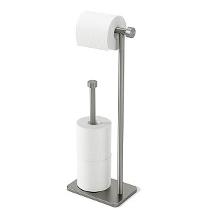 Umbra Cappa Toilet Paper Holder & Reserve, Nickel - 1 of 4