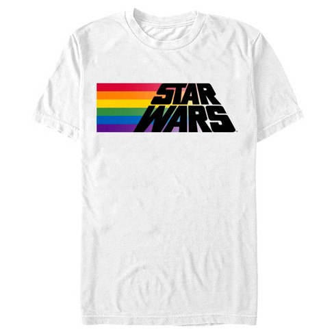 Adult Star Wars Pride Rainbow Flag Logo T-shirt - White - Large