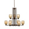 Eileen 28.25" 9 Light 2 Tier Chandelier with Satin Etched Cased Opal Glass in Brushed Nickel - 2 of 2