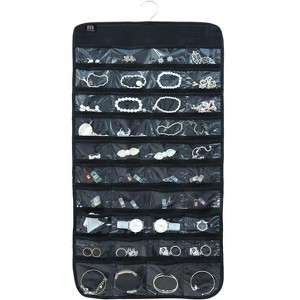 80-Pocket Hanging Jewelry Organizer, Beige Accessories Storage Bag for Earrings and Necklaces - 1 of 4