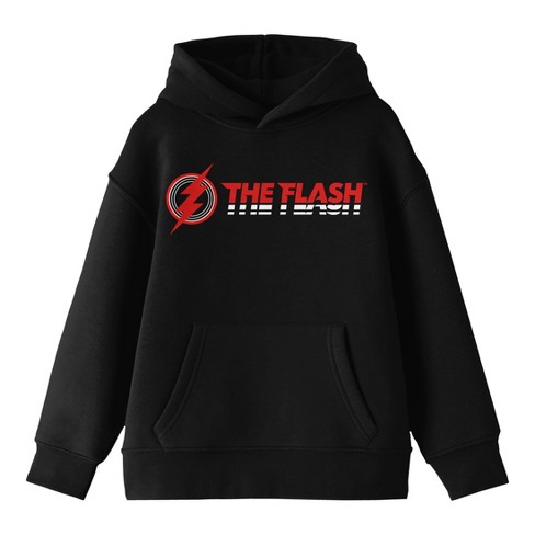 The Flash Movie Red Logo Youth Boys Black Hoodie XS