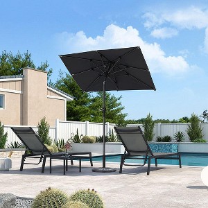 PURPLE LEAF Patio Umbrella Outdoor Table Umbrella Aluminum Frame Market Umbrella Sun Umbrella with 8 Sturdy Ribs - 1 of 4