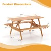 Costway 6 Person Picnic Table Set with Patio Table 2 Built-in Benches 2" Umbrella Hole - image 3 of 4