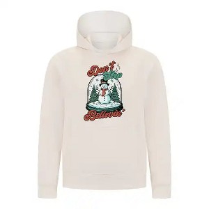Everyday Kids Christmas Collection Don’t Stop Believin’ Pullover Hoodie – Holiday Snowman Sweatshirt - 1 of 4