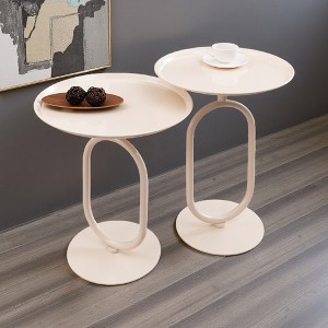 17.7" Lantern-Style Metal End Coffee Tables (Set of 2) - 1 of 4